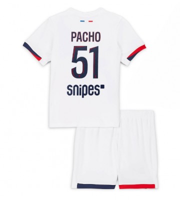Paris Saint-Germain Willian Pacho #51 Bortatröja Barn 2025-26 Kortärmad (+ Korta byxor)